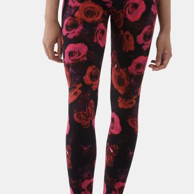 No Boundaries Small Juniors Sueded high rise ankle length roses Leggings pull-on